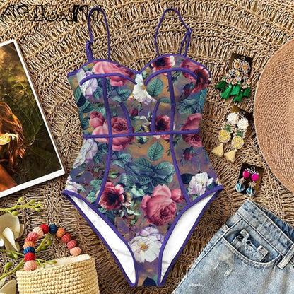 Monokini Print Swim Suit