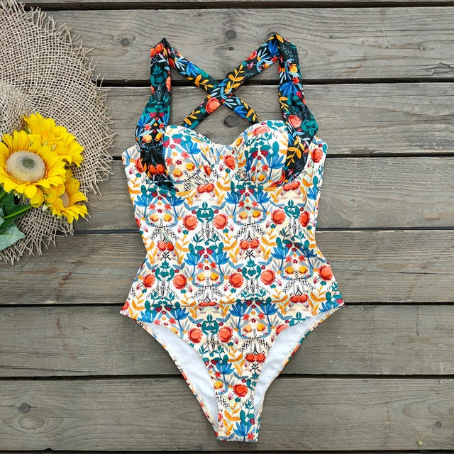 Monokini Print Swim Suit