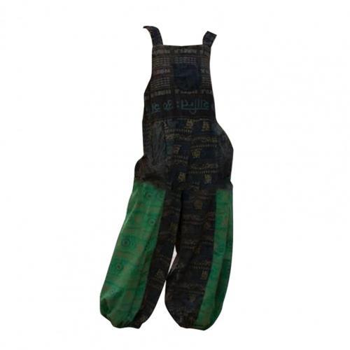 Backless Wide Leg Retro Print Dungarees Overalls