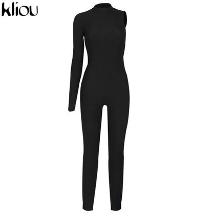 Women One Shoulder High Waist Elastic Skinny Sportswear