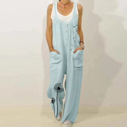 Vintage Sleeveless Straps Summer Harem Overall Jumpsuit