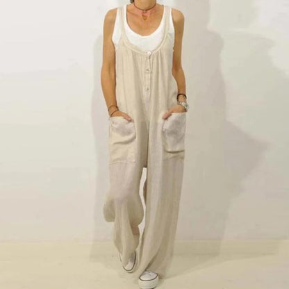 Vintage Sleeveless Straps Summer Harem Overall Jumpsuit