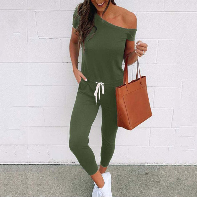 Summer Off Shoulder Long Jumpsuit