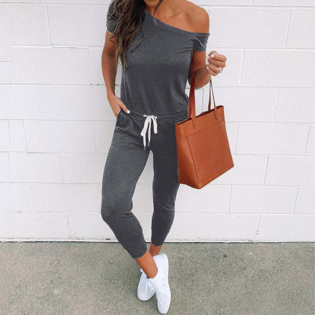 Summer Off Shoulder Long Jumpsuit