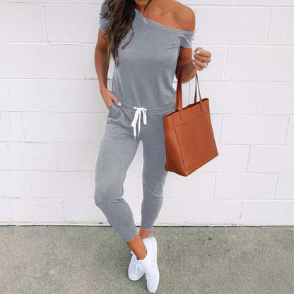 Summer Off Shoulder Long Jumpsuit