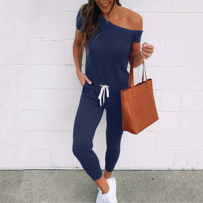 Summer Off Shoulder Long Jumpsuit