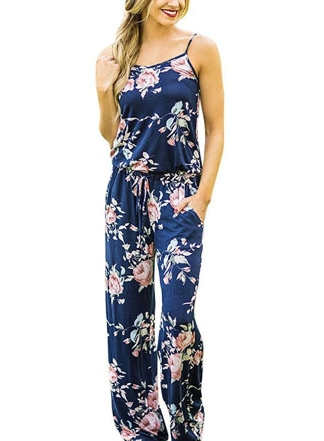 Women Casual Strappy Sleeveless Jumpsuit