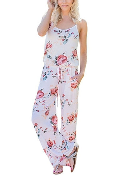 Women Casual Strappy Sleeveless Jumpsuit