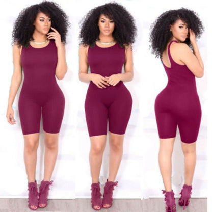 Women Casual Sleeveless Bodycon Romper Jumpsuit