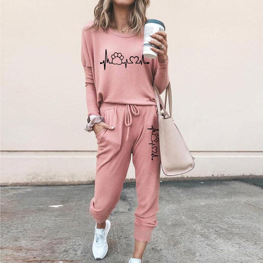 Summer 2 Piece Set Women Fashion Sports Pullovers