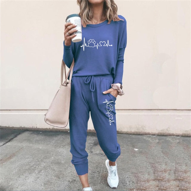 Summer 2 Piece Set Women Fashion Sports Pullovers