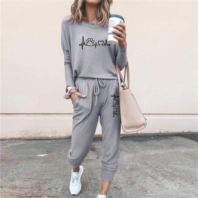 Summer 2 Piece Set Women Fashion Sports Pullovers