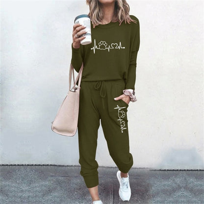 Summer 2 Piece Set Women Fashion Sports Pullovers