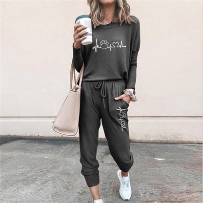 Summer 2 Piece Set Women Fashion Sports Pullovers