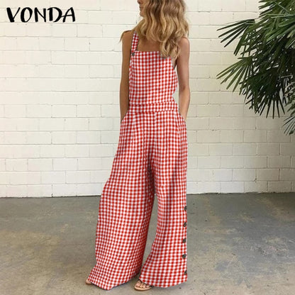 Women Overalls Floral Print Jumpsuit