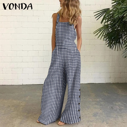 Women Overalls Floral Print Jumpsuit