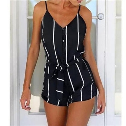 Short Pants Casual Slim Bandage V-Neck Beach Rompers