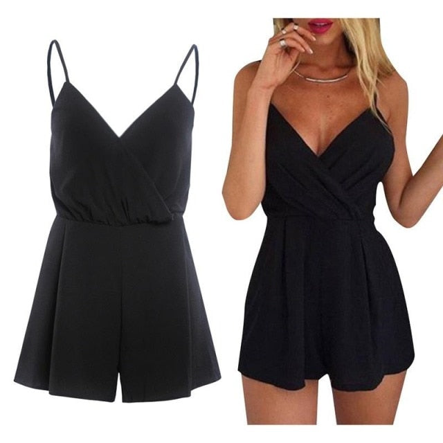 Short Pants Casual Slim Bandage V-Neck Beach Rompers