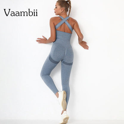 Woman Seamless Set Sporty Jumpsuit