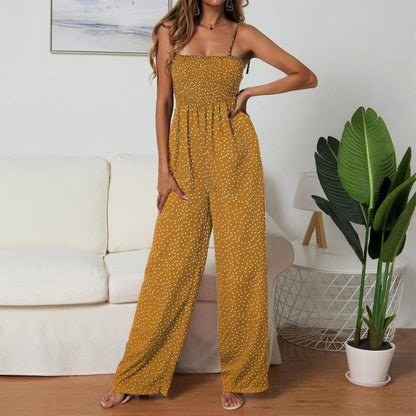 Women Polka Dot High Waist Rompers Jumpsuit