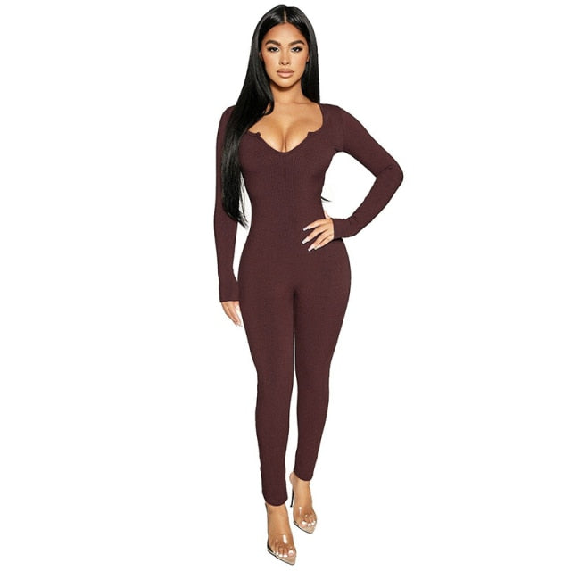 Women Long Sleeve One Piece Jumpsuit