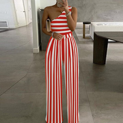 Elegant Office Lady Off Shoulder Wide Leg Jumpsuit