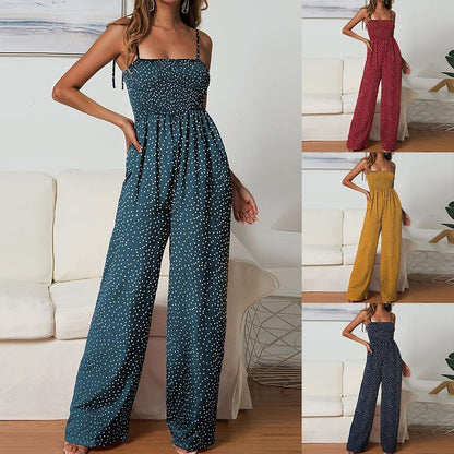 Women Polka Dot High Waist Jumpsuit