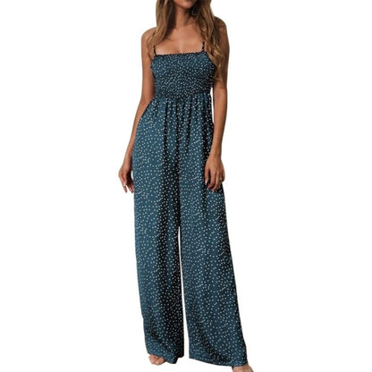 Women Polka Dot High Waist Jumpsuit