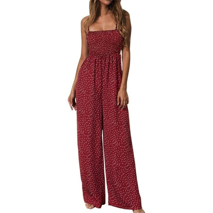 Women Polka Dot High Waist Jumpsuit