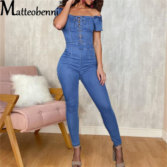 Off Shoulder Solid Ladies Lace Up Casual Street Bodysuit