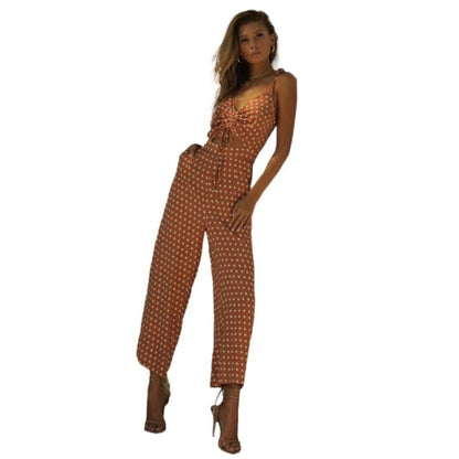 Summer Slim Sling Polka Dot Jumpsuit