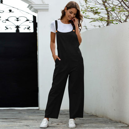 Women's casual suspenders cargo pants