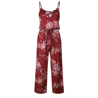 Summer Women traps Loose Pants Floral Bandage Romper