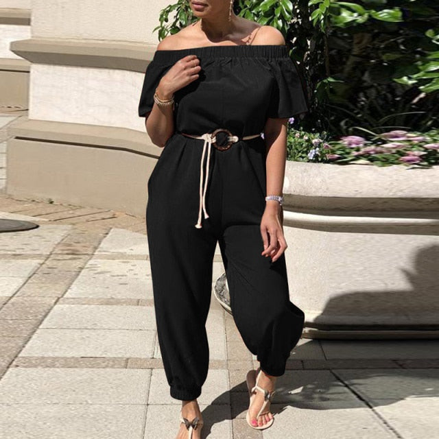 Fashion Women's Off Shoulder Summer Jumpsuit