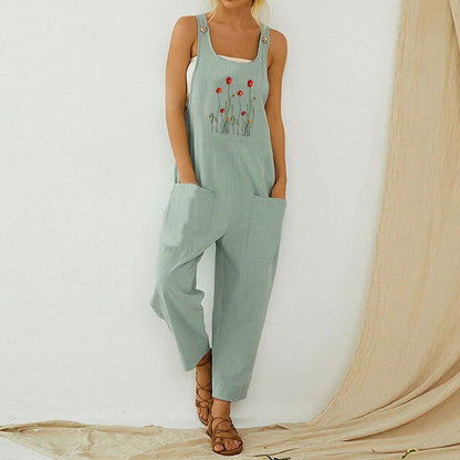 Women High Waist Sleeveless Jumpsuit