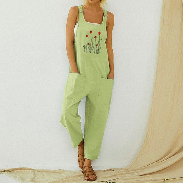 Women High Waist Sleeveless Jumpsuit