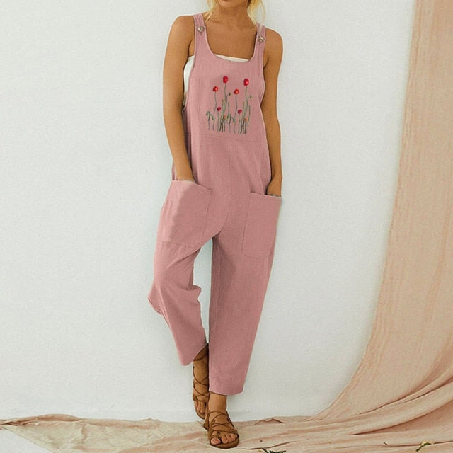 Women High Waist Sleeveless Jumpsuit