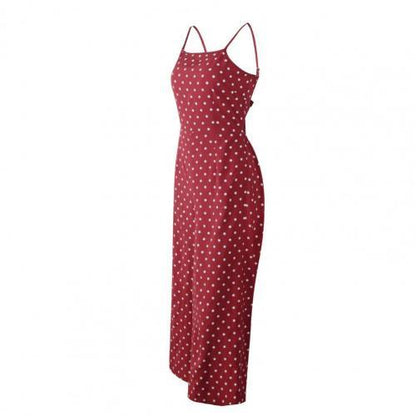 Women Sleeveless Polka Dots Loose Trousers Rompers