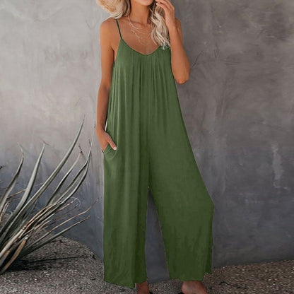 Women Sleeveless Straps Jumpsuits