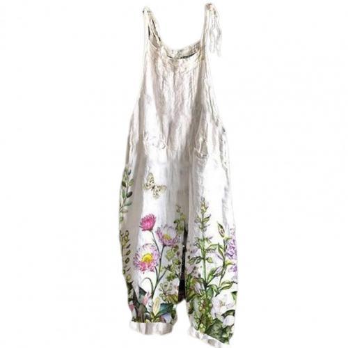 Vintage Floral Print Summer Rompers