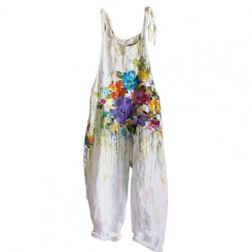 Vintage Floral Print Summer Rompers