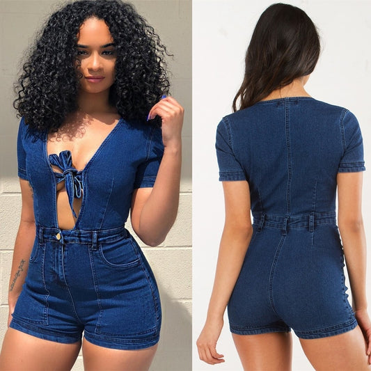 Summer Denim Jumpsuit For Ladies