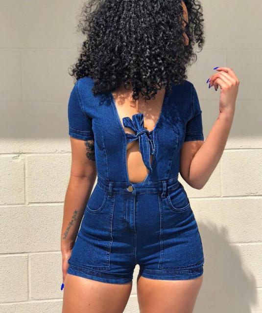 Summer Denim Jumpsuit For Ladies