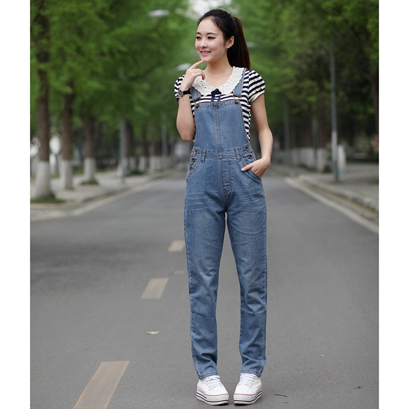 Spring Denim Bib Female jumpsuit