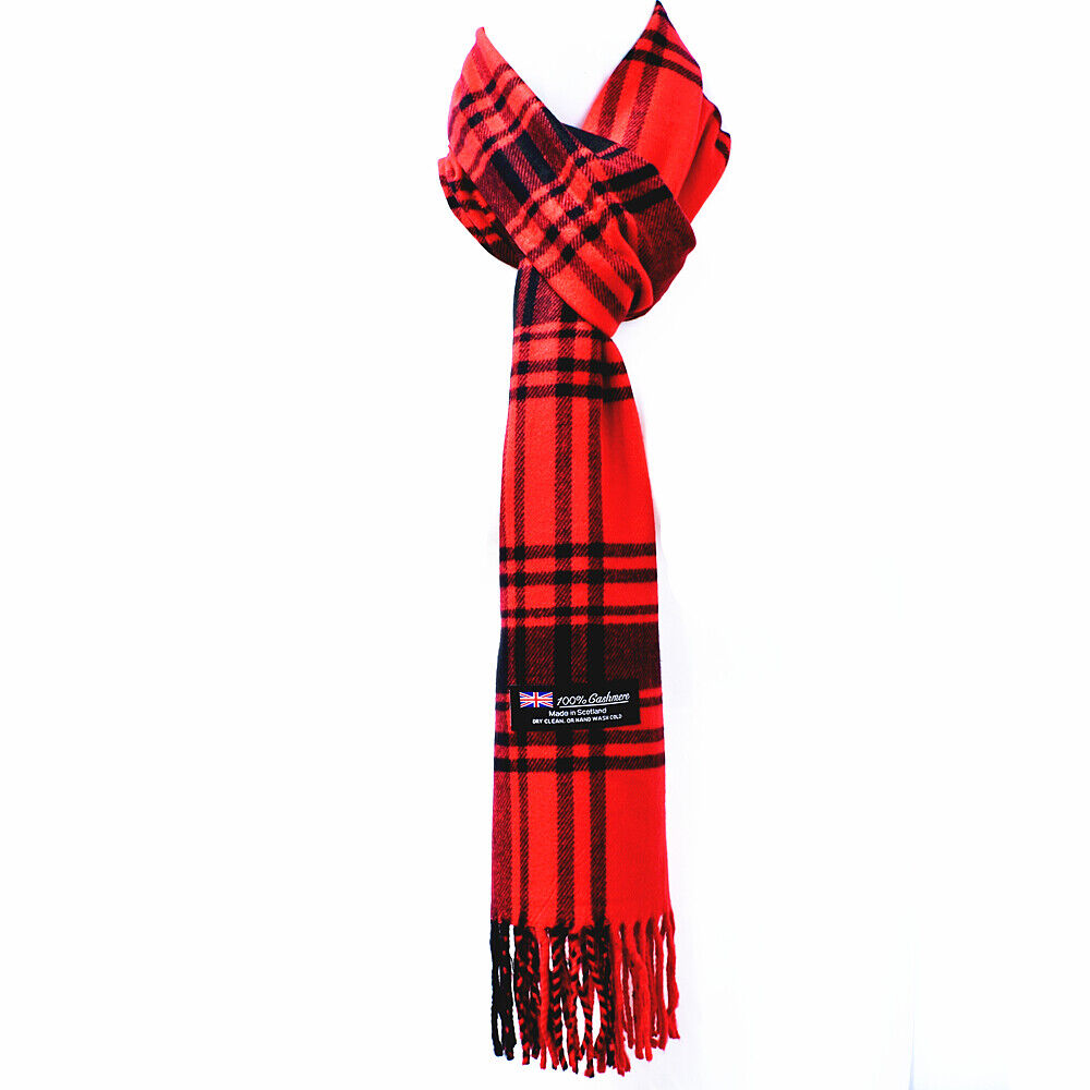 Winter Warm 100% Cashmere Plaid Scarf