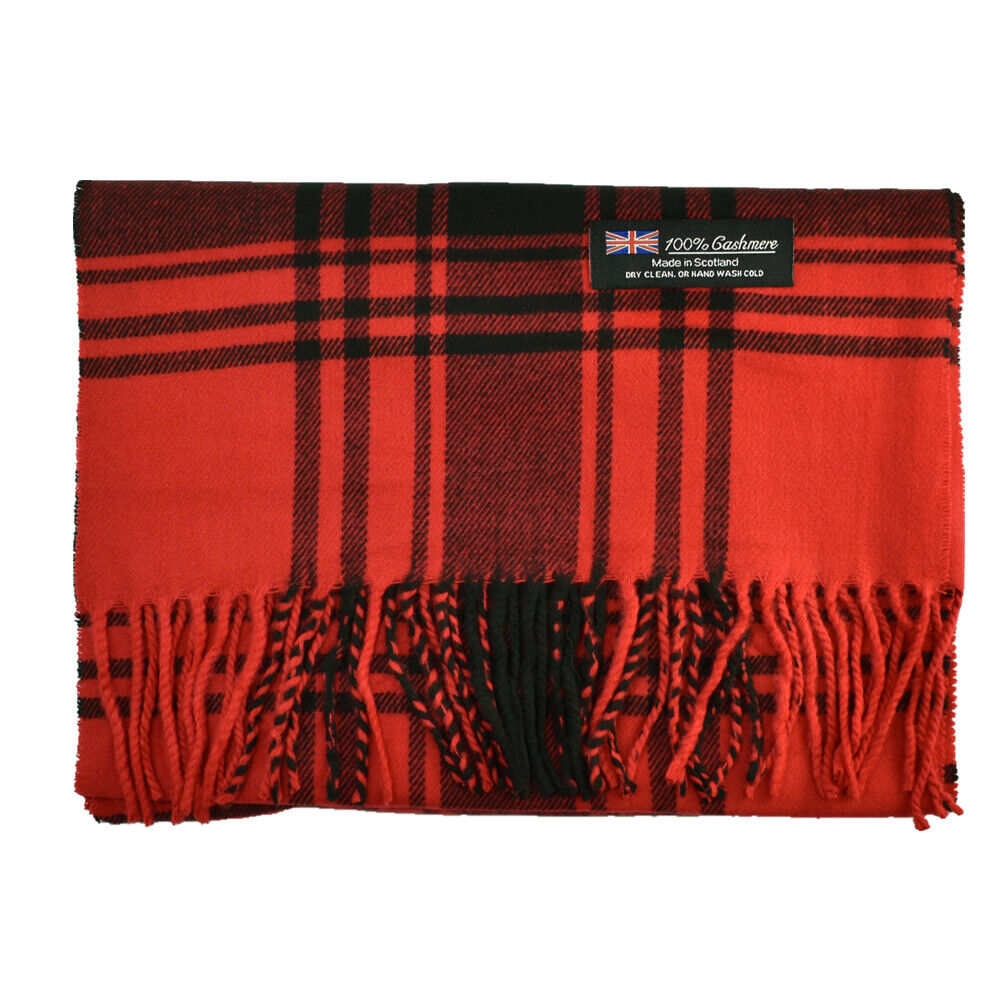 Winter Warm 100% Cashmere Plaid Scarf