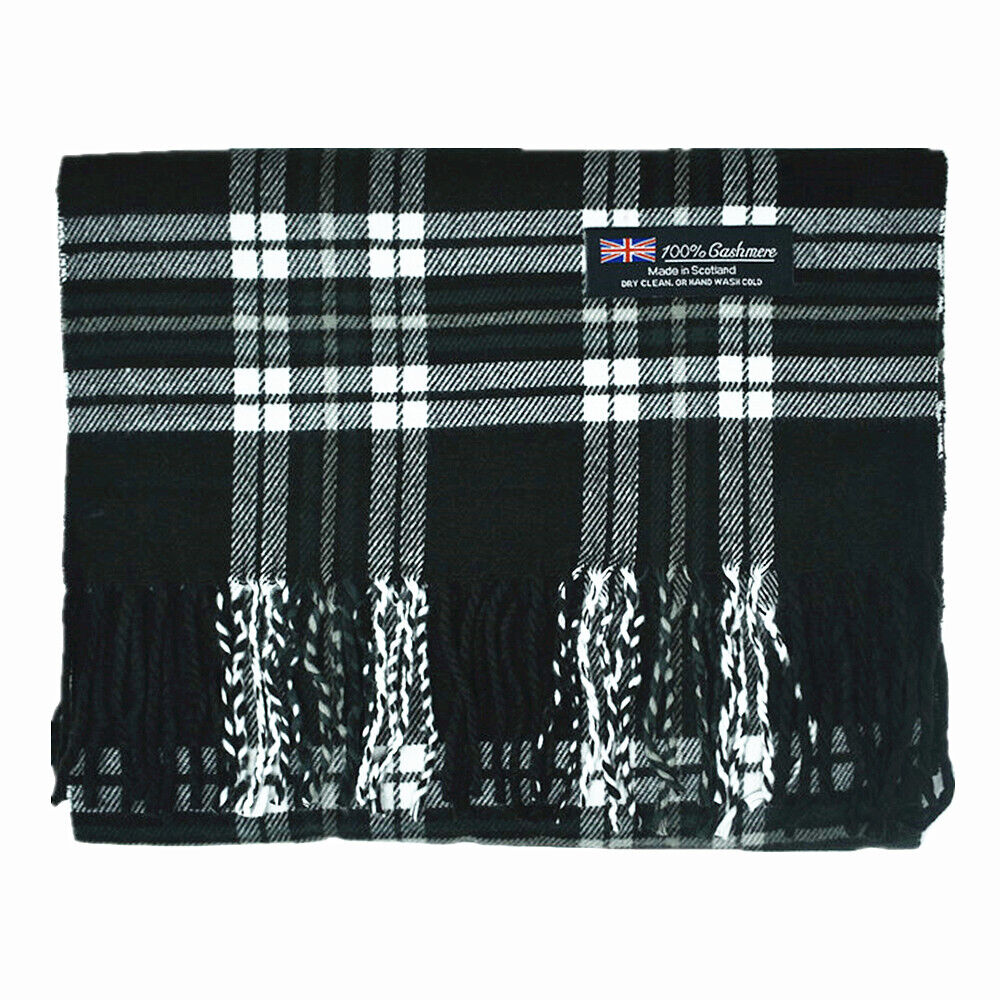 Winter Warm 100% Cashmere Plaid Scarf