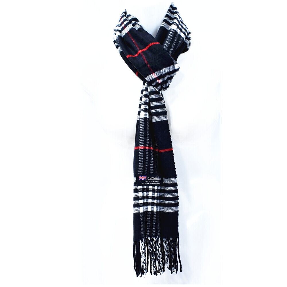 Winter Warm 100% Cashmere Plaid Scarf