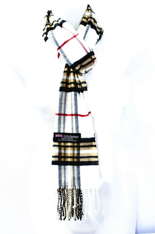 Winter Warm 100% Cashmere Plaid Scarf