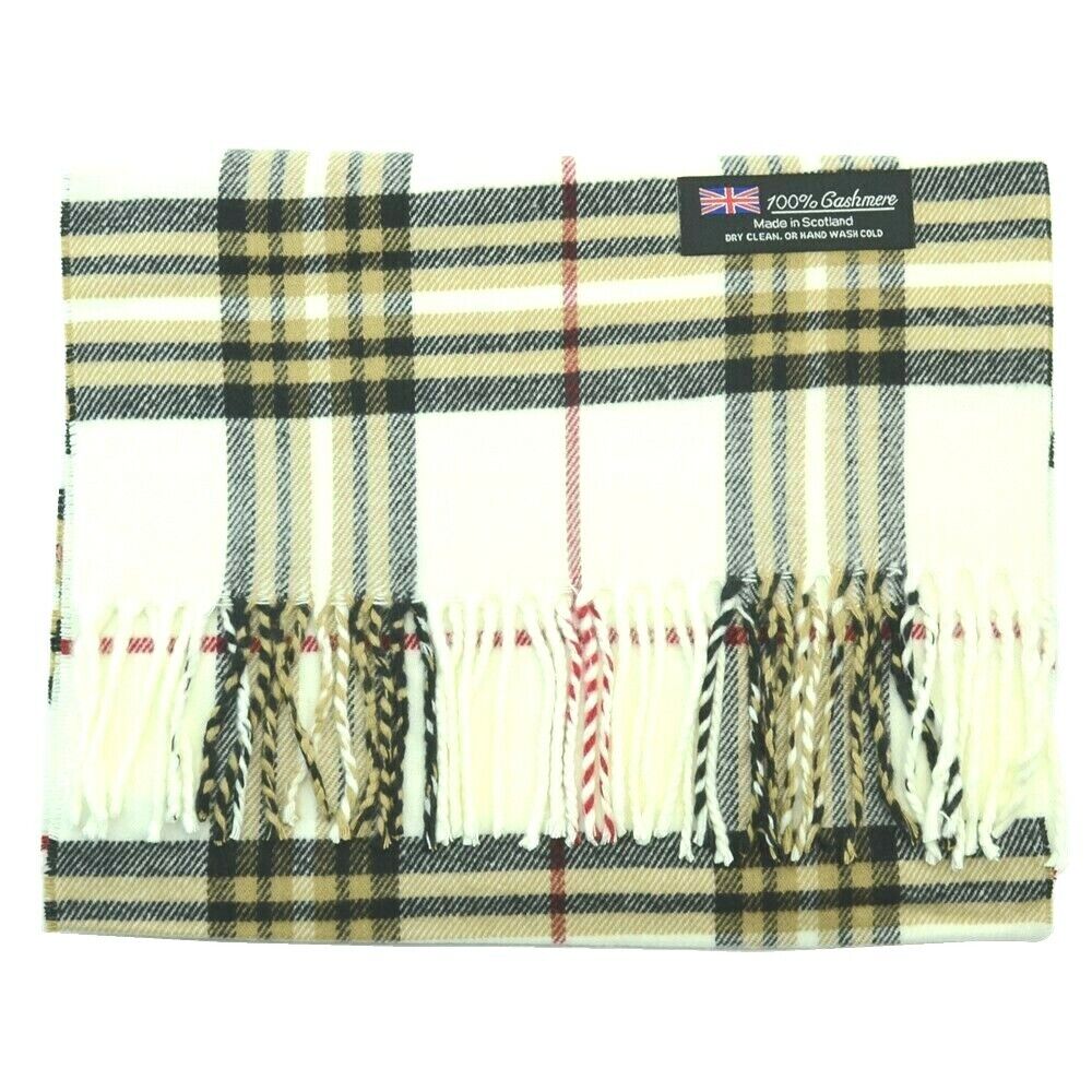 Winter Warm 100% Cashmere Plaid Scarf